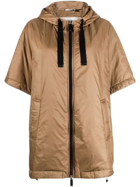 water-repellent hooded cape