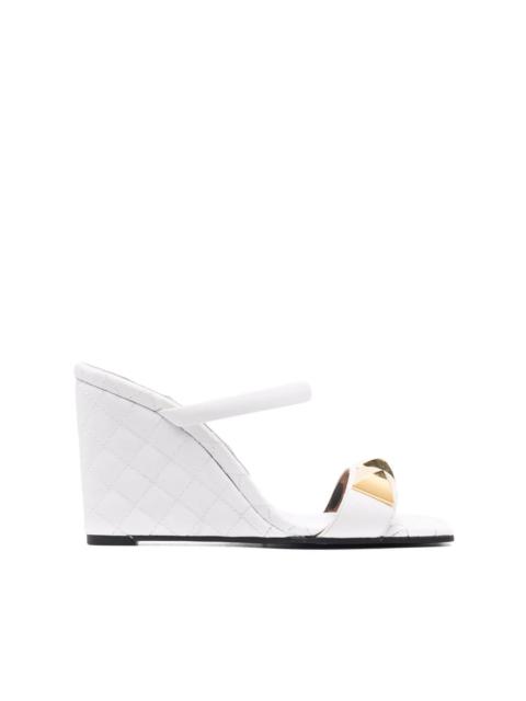 PHILIPP PLEIN Matelasse leather wedges