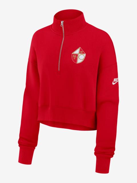 Nike San Francisco 49ers Rewind Phoenix Women's Nike NFL Cropped 1/4-Zip Crew