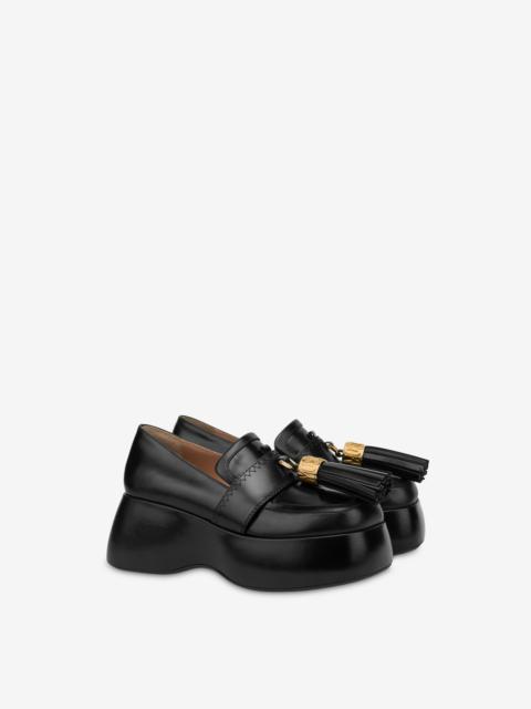 METAL TASSEL CALFSKIN LOAFERS