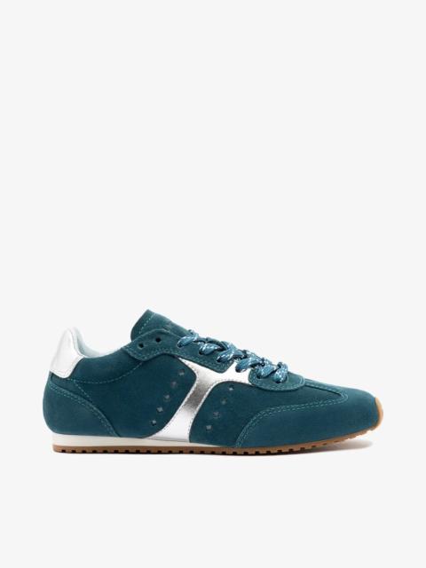 Larroudé Stella Sneaker Teal Suede