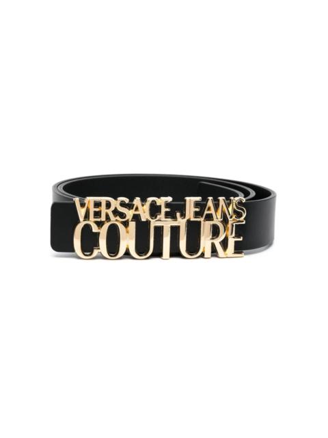 VERSACE JEANS COUTURE logo-plaque leather belt
