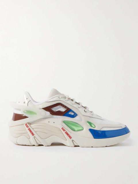Raf Simons Cylon-21 Rubber-Trimmed Leather and Mesh Sneakers
