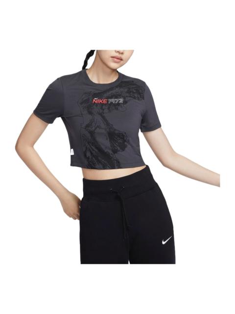 Nike (WMNS) Nike Sportswear Slim Crop T-shirt Asia Sizing 'Anthracite' HF7396-060