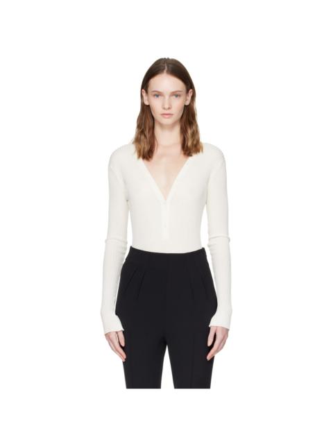 MUGLER Off-White Knit Buttoned Bodysuit
