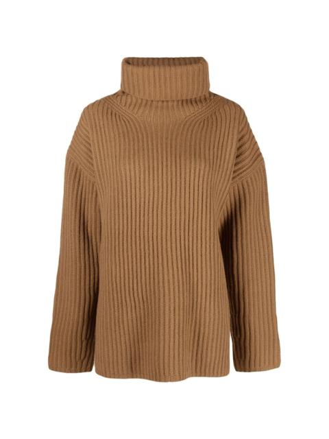 ribbed roll neck jumper