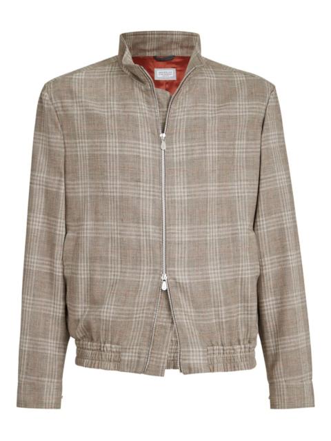 Brunello Cucinelli tartan stand collar jacket