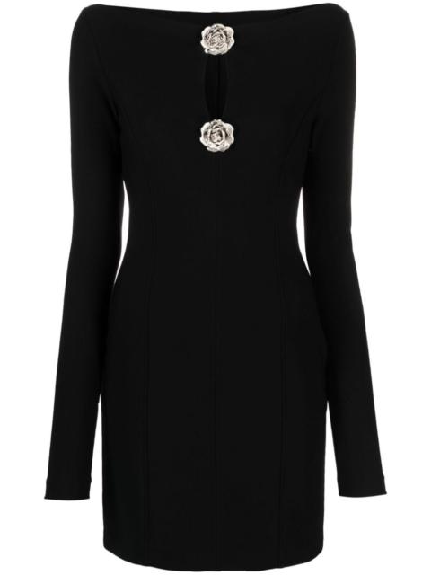 Blumarine rose-brooch-detail mini dress