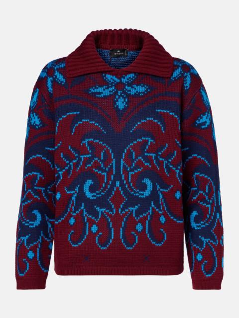 Etro Paisley wool jacquard polo sweater