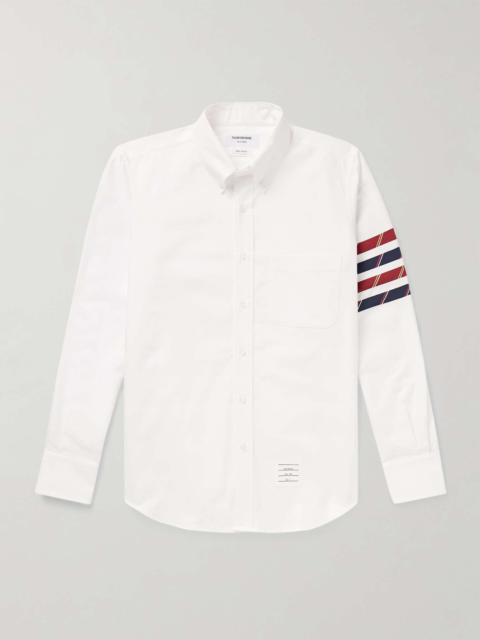 Button-Down Collar Grosgrain-Trimmed Cotton Oxford Shirt