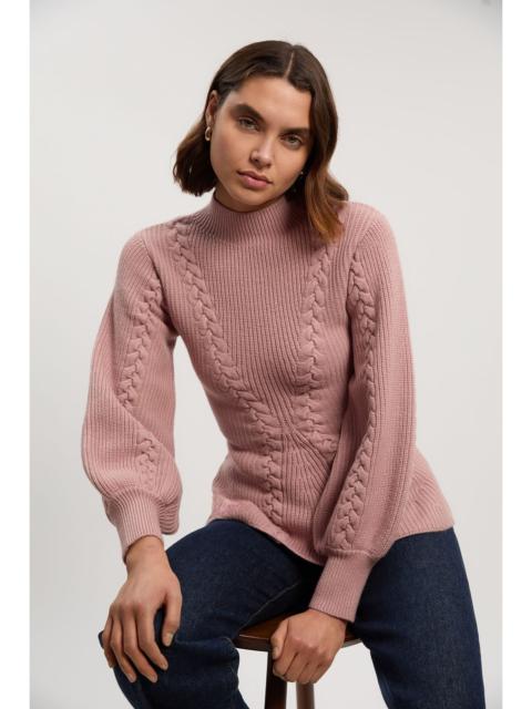 KAREN MILLEN Knit Cable Yarn Peplum Jumper