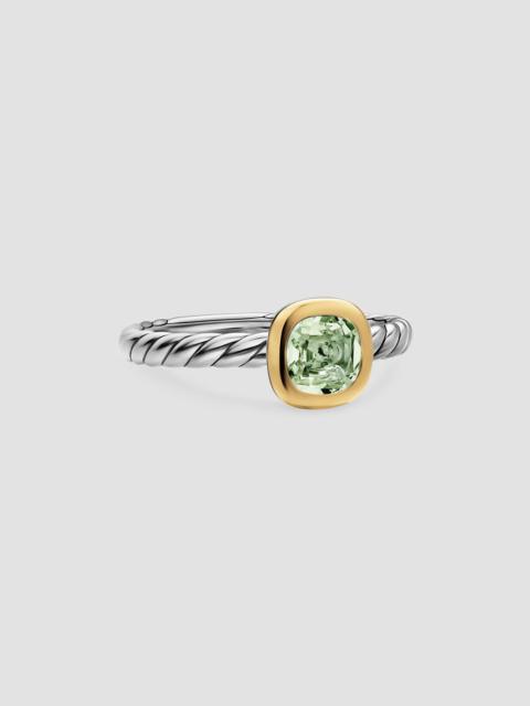 DAVID YURMAN Women's DY Mercer Color Cable Ring in Sterling Silver - New Prasiolite