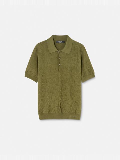 VERSACE Barocco Knit Polo Shirt