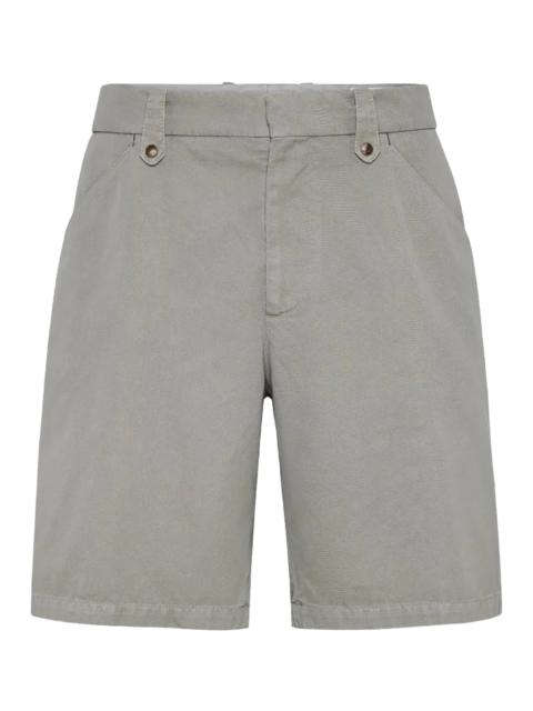 Brunello Cucinelli Gabardine-Weave Bermuda Shorts "Grey" BRUN1142