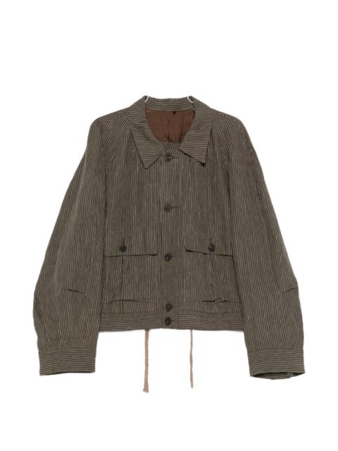 Ziggy Chen striped buttoned shirt jacket