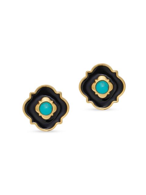 LELE SADOUGHI Women's Biltmore Button Stud Earrings - Patina Green