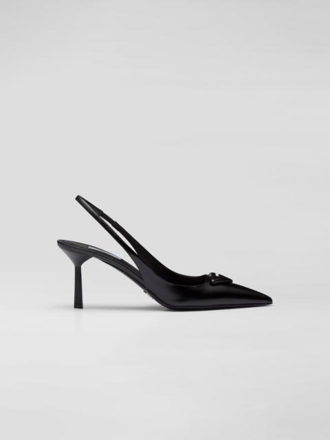Prada Brushed leather slingback pumps