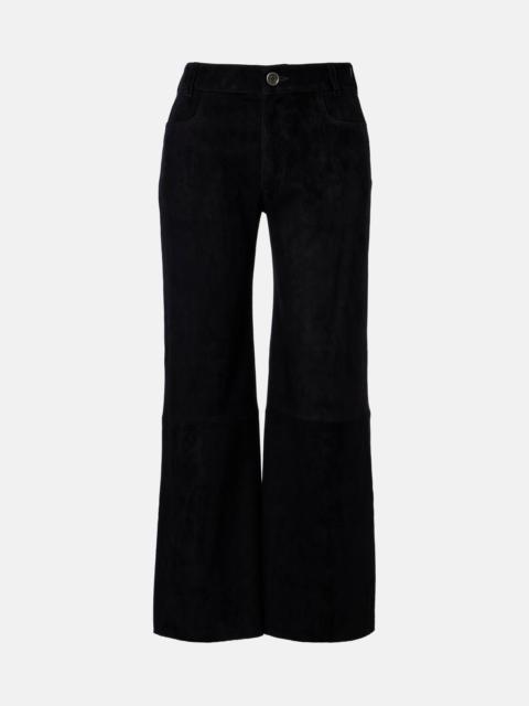 STOULS Lilou cropped suede wide-leg pants