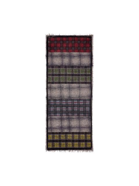 Faliero Sarti plaid-pattern fringed scarf