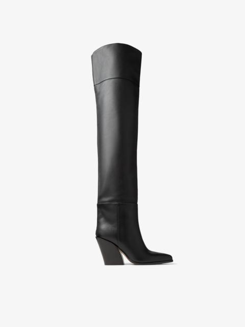JIMMY CHOO Maceo Over The Knee 85
Black Smooth Leather Over-The-Knee Boots
