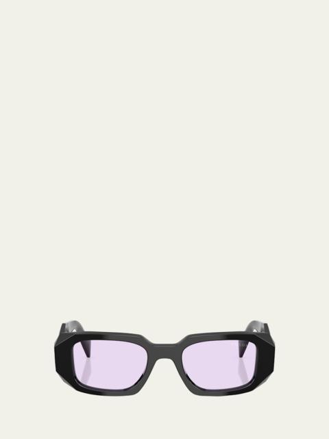 Prada Geometric Rectangle Acetate Sunglasses