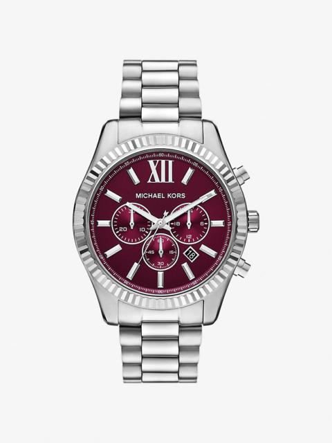 MICHAEL KORS Oversized Lexington Silver-Tone Watch