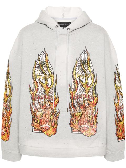 WHO DECIDES WAR Flame Glass zip-up hoodie