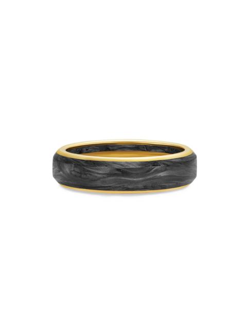 DAVID YURMAN Men's Streamline Band Ring in 18K Yellow Gold - Forged Carbon