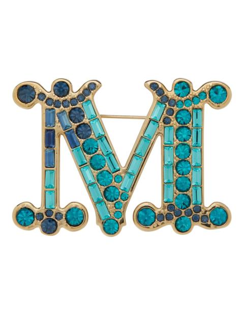 Max Mara Bath monogram brooch with crystals