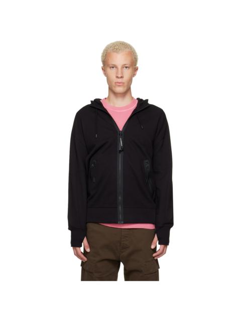 C.P. Company Black Diagonal Raised Fleece Goggle Hoodie