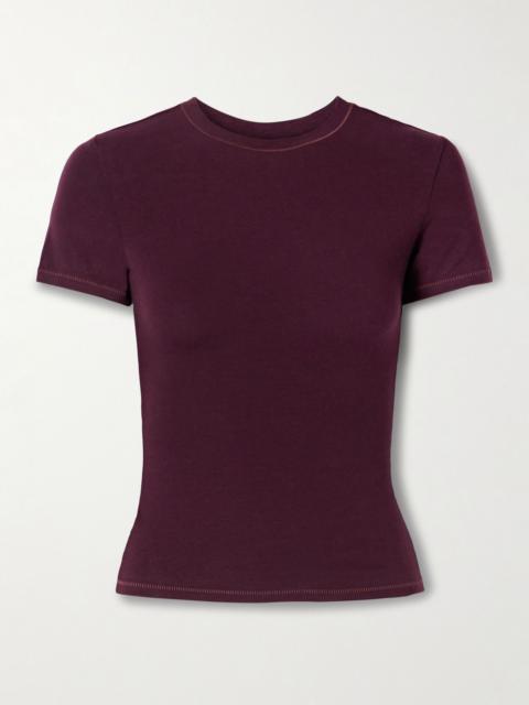 SKIMS Stretch-cotton jersey T-shirt - Currant Plum