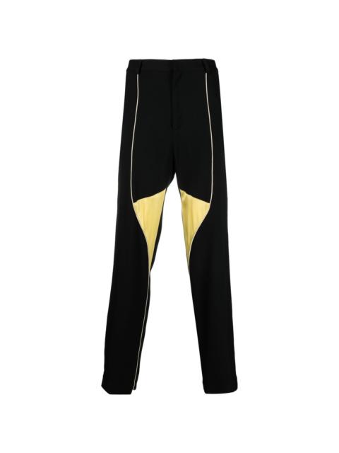 colour-block straight trousers