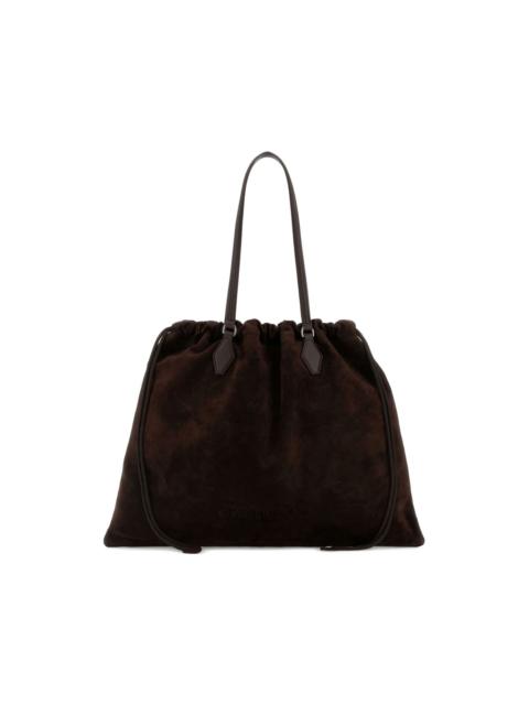 JIMMY CHOO drawstring suede tote bag
