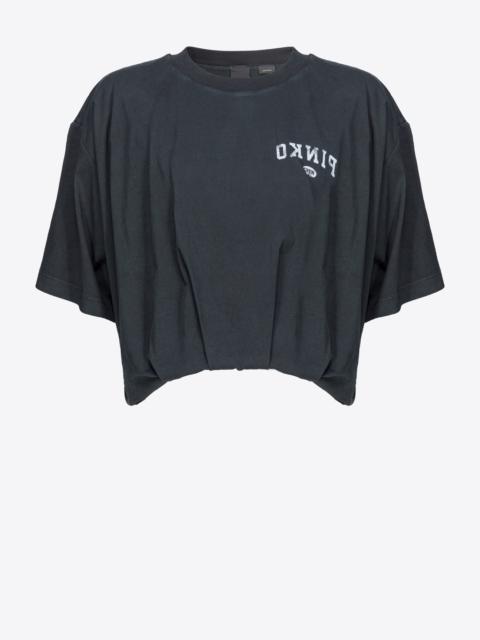 CROPPED T-SHIRT WITH LOGO PRINT