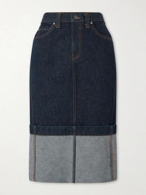 KHAITE Kilian Denim Midi Skirt