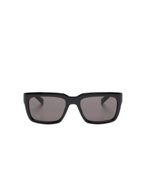 SAINT LAURENT logo-print rectangle-frame sunglasses