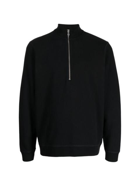 half-zip front sweatshirt