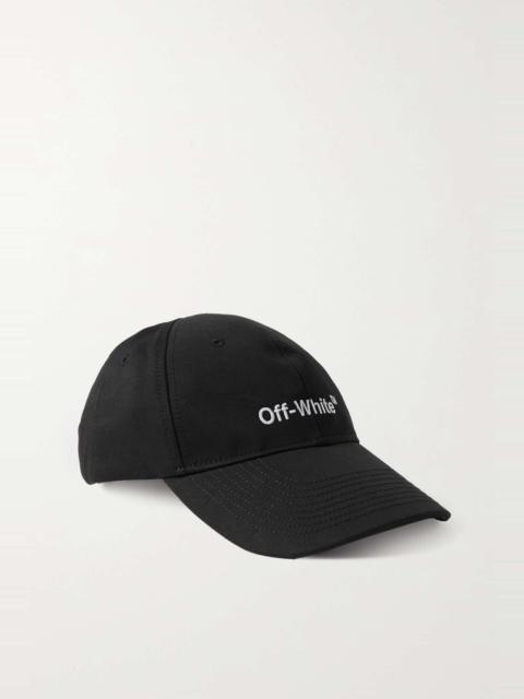 Off-White Helvetica embroidered cotton-twill baseball cap