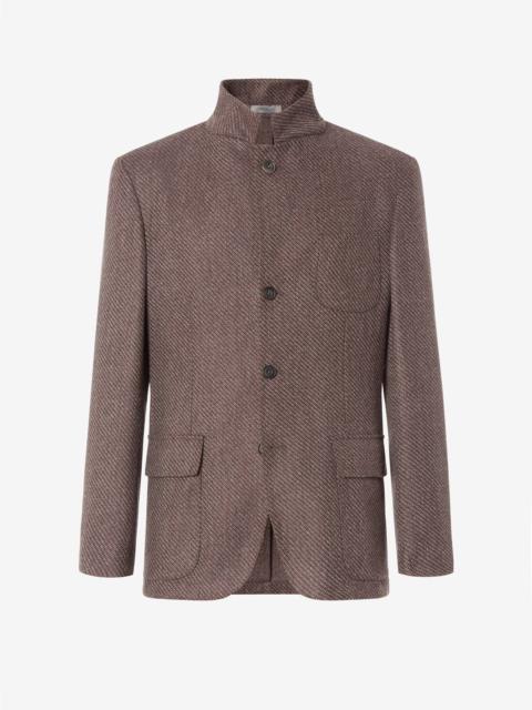CORNELIANI Burned earth brown wool, silk and cashmere jacket