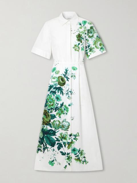 Erdem Floral-print Cotton-poplin Midi Shirt Dress