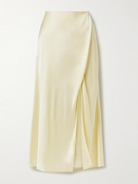 KHAITE Demi Satin Midi Skirt