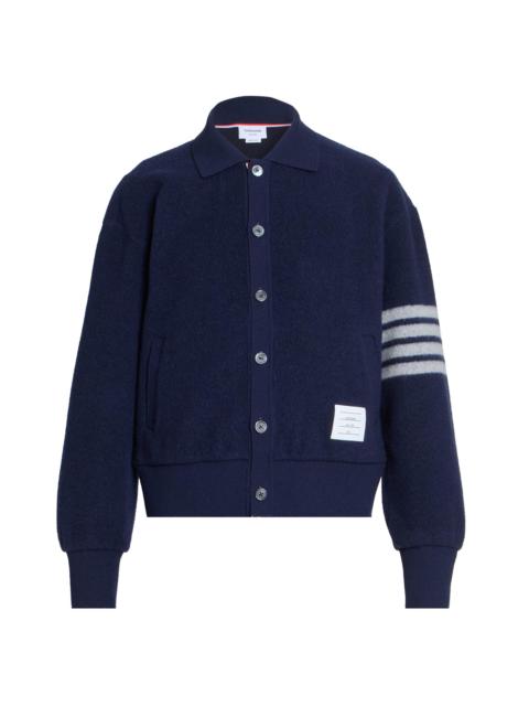 Thom Browne Men's Wool Fleece Collared Jacket - Navy