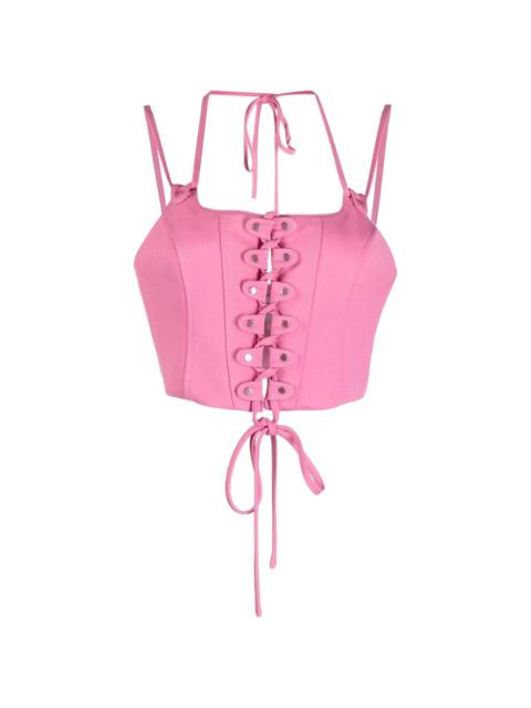 Monse studded lace-up bustier top