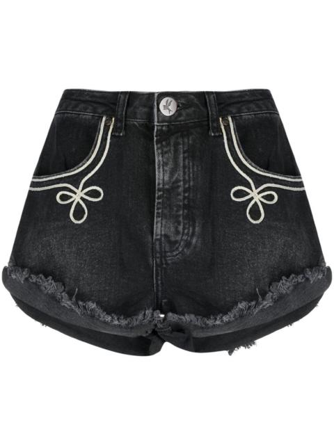 ONE TEASPOON frayed-edge denim shorts