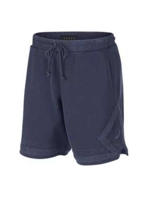 Men's Air Jordan Solid Color Stripe Side Logo Printing Lacing Breathable Shorts Blue 939961-451