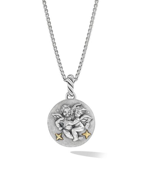 DAVID YURMAN Women's Amulet in Sterling Silver with 18K Yellow Gold and Diamonds, 19MM - Gemini