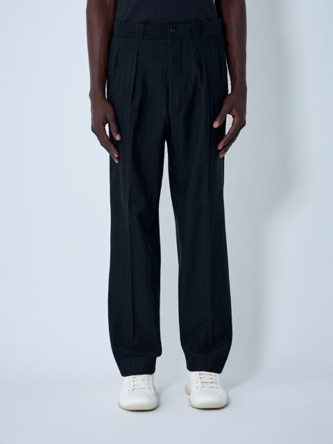 Wool-Blend Pinstripe Pants