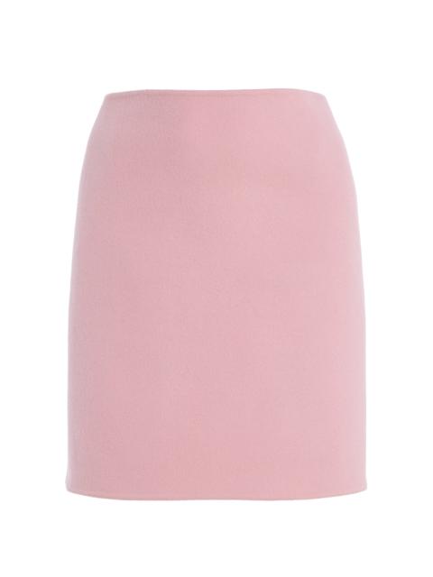 Oscar de la Renta Double-Face Virgin-Wool Mini Skirt pink