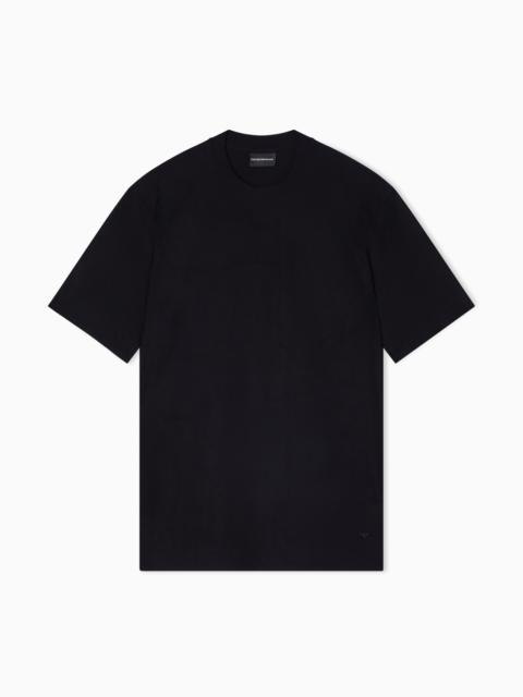 EMPORIO ARMANI JERSEY JACQUARD T-SHIRT WITH ALL-OVER MOTIF