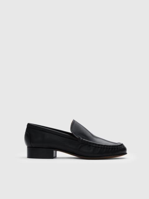 ATP ATELIER Rivello Black Leather Slip-ins
